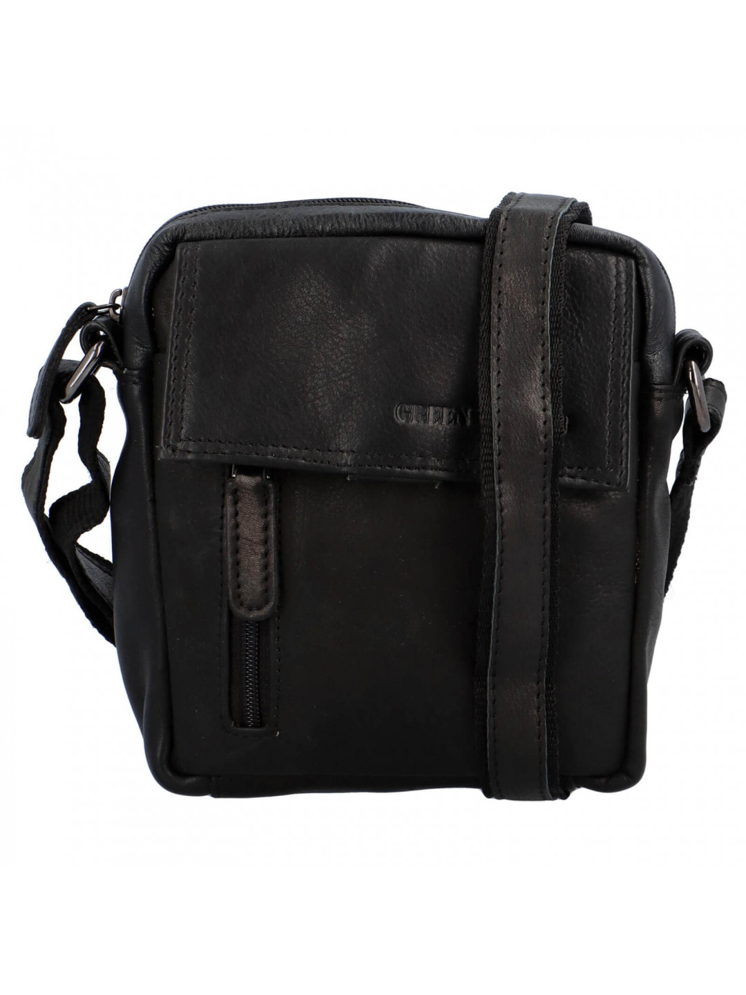 Pánská kožená taška přes rameno Greenwood Jerode – černá